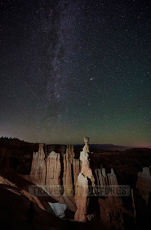 night shot in Bryce Canyon National Park with milky way,