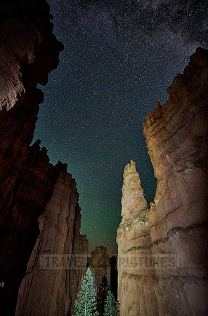 night shot in Bryce Canyon National Park with milky way,