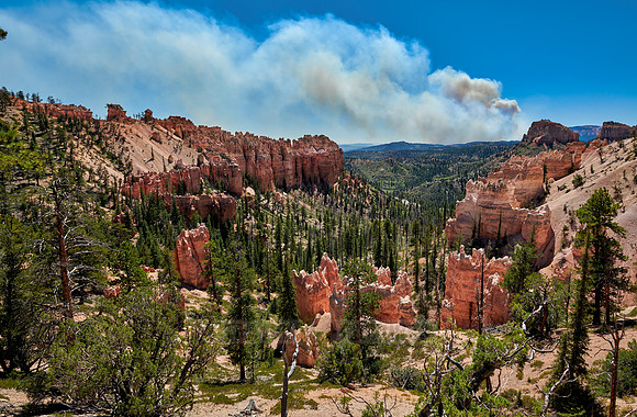 fire over Bryce Canyon