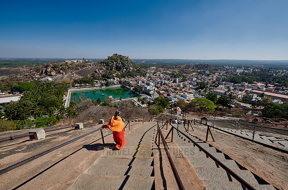 steep hill to Shravanabelagola Jain temple