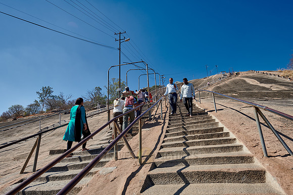 steep hill to Shravanabelagola Jain temple