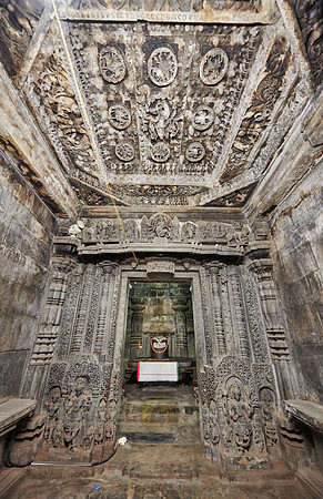 interior shot of Halebid Hoysaleswara Jain temple