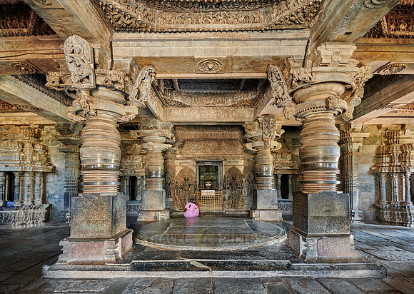 interior shot of Halebid Hoysaleswara Jain temple