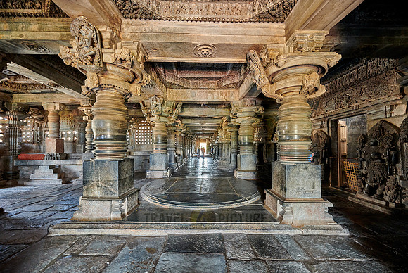 interior shot of Halebid Hoysaleswara Jain temple