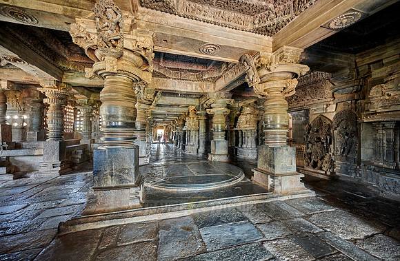 interior shot of Halebid Hoysaleswara Jain temple