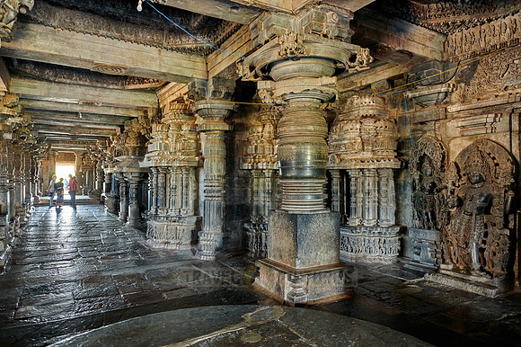 interior shot of Halebid Hoysaleswara Jain temple