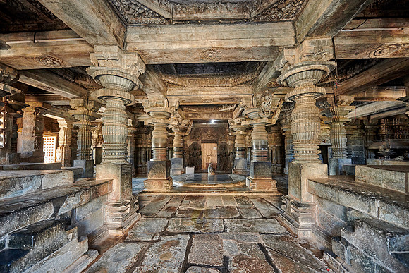 interior shot of Halebid Hoysaleswara Jain temple