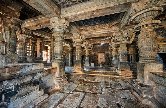 interior shot of Halebid Hoysaleswara Jain temple