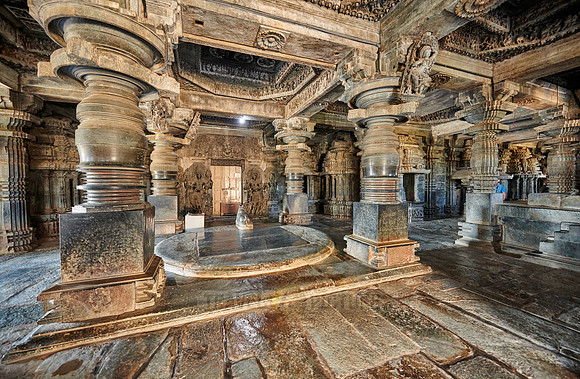 interior shot of Halebid Hoysaleswara Jain temple