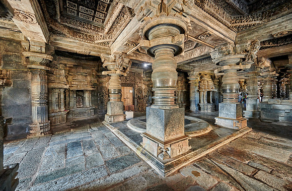 interior shot of Halebid Hoysaleswara Jain temple