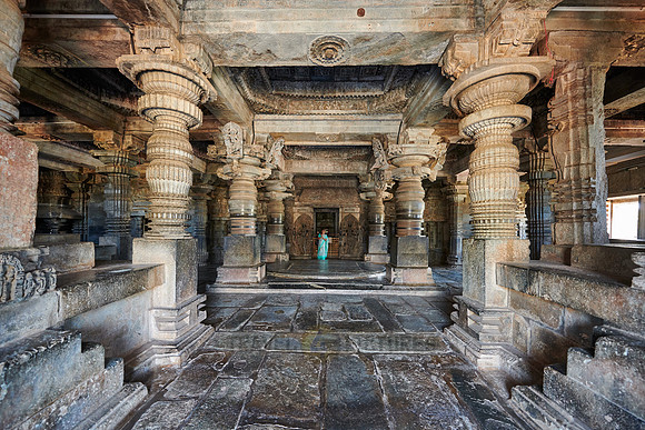 interior shot of Halebid Hoysaleswara Jain temple