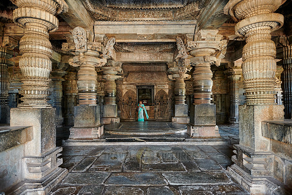 interior shot of Halebid Hoysaleswara Jain temple