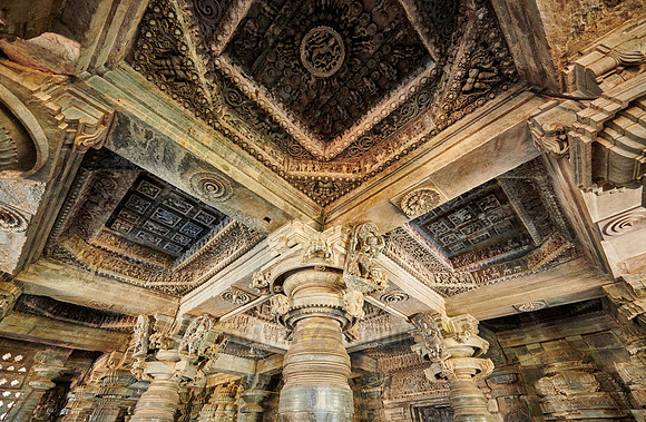 interior shot of Halebid Hoysaleswara Jain temple