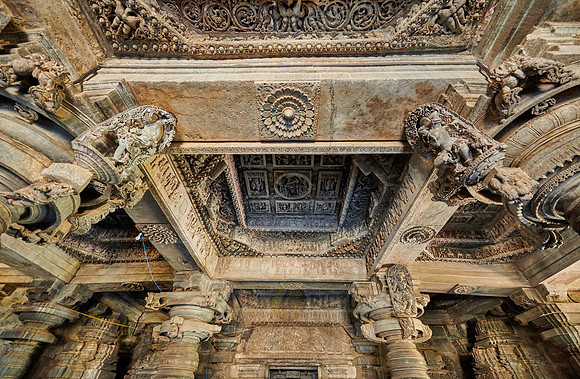 interior shot of Halebid Hoysaleswara Jain temple