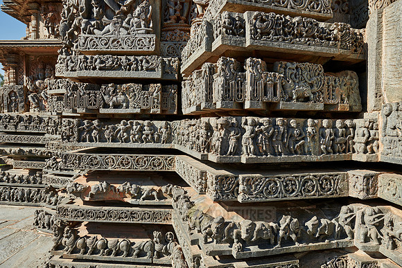 stone carvings on Halebid Hoysaleswara Jain temple