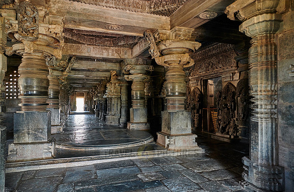 interior shot of Halebid Hoysaleswara Jain temple