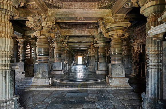 interior shot of Halebid Hoysaleswara Jain temple
