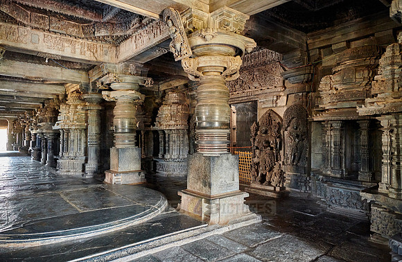 interior shot of Halebid Hoysaleswara Jain temple