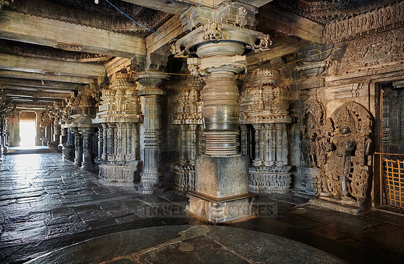 interior shot of Halebid Hoysaleswara Jain temple
