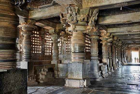 interior shot of Halebid Hoysaleswara Jain temple