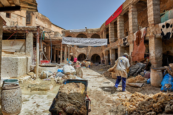 morbid leather tannery in Old Fez