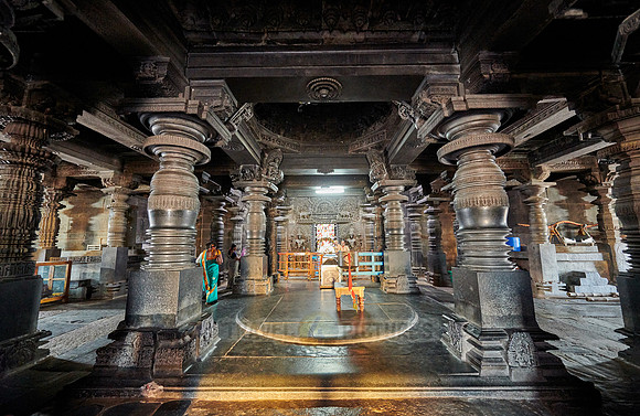 interior shot of Chennakesava temple