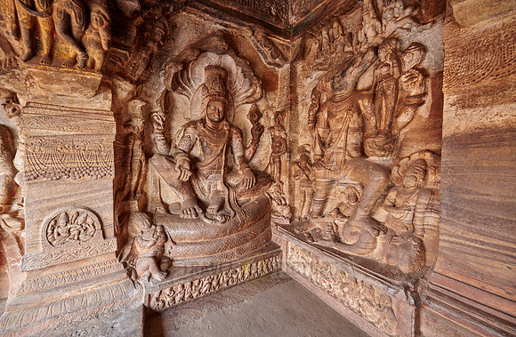 unbelievable stone carvings inside Badami caves