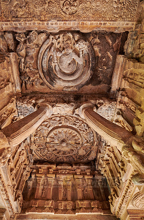 stone carving inside Durga Temple