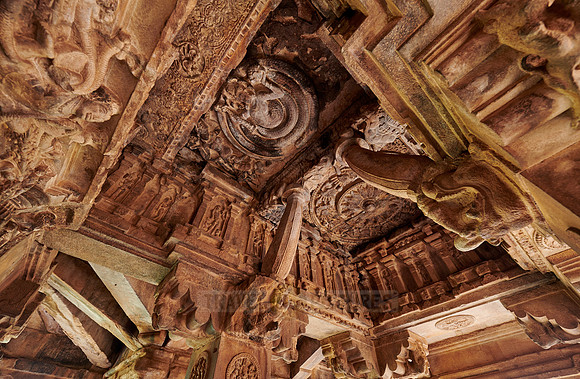 stone carving inside Durga Temple