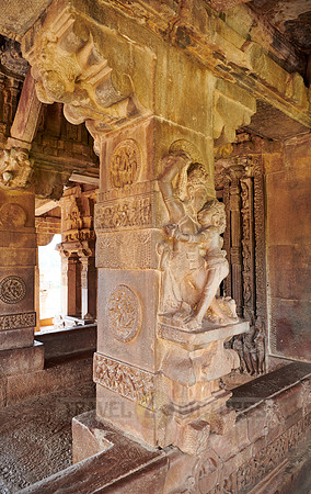 stone carving inside Durga Temple