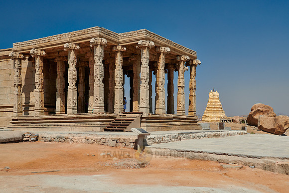 outside view of Kadalekalu Ganesha temple, Hampi