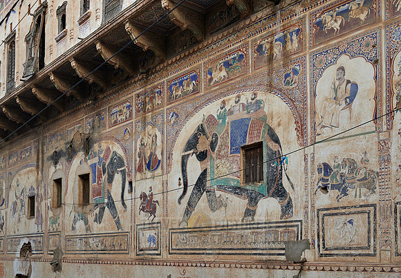 elephant panting on unknown Haveli in Mandawa