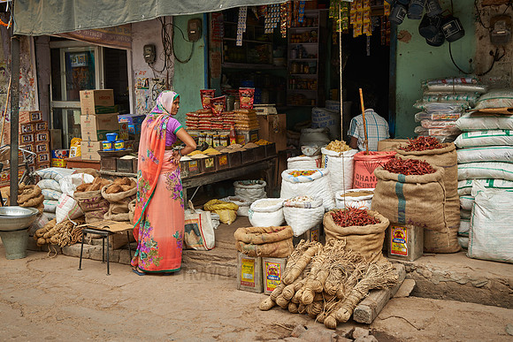 market stalls in street of Nawalgarh
