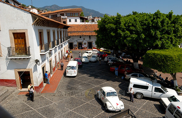 VW bus or VW Beetle in the cityscape of Taxco