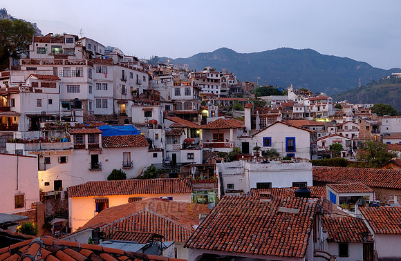View over the silver city of Taxco at dawn