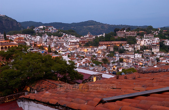 View over the silver city of Taxco at dawn