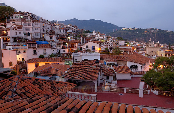 View over the silver city of Taxco at dawn