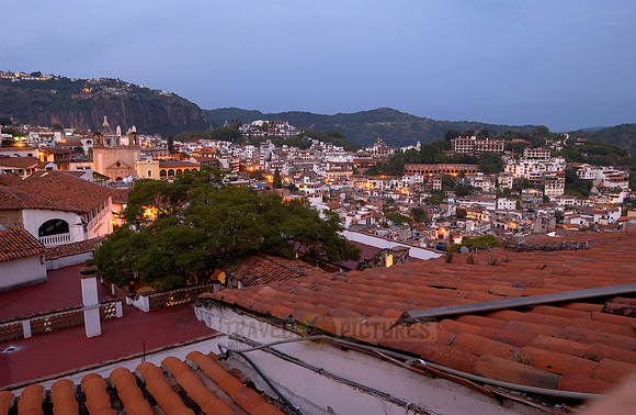 View over the silver city of Taxco at dawn