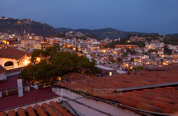 View over the silver city of Taxco at dawn