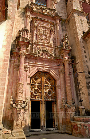 Entrance portal of the Church of San Sebastian y Santa Prisca