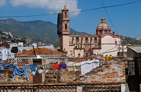 Exterior shot of the Church of San Sebastian y Santa Prisca