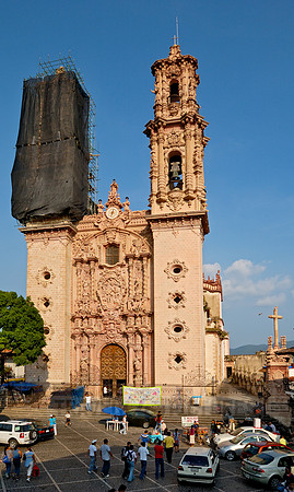 Exterior shot of the Church of San Sebastian y Santa Prisca
