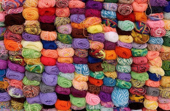 stacked woolen balls