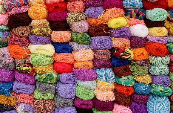 stacked woolen balls