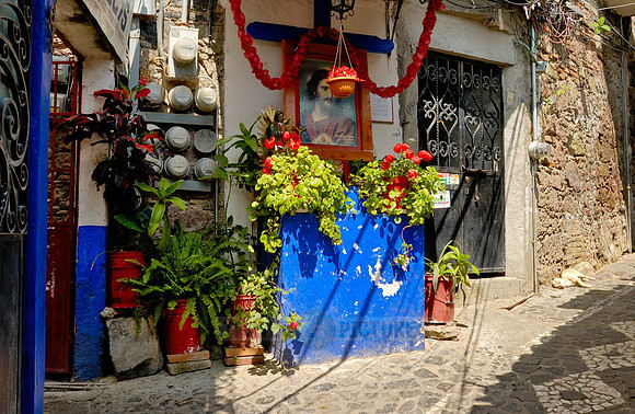 brightly decorated building