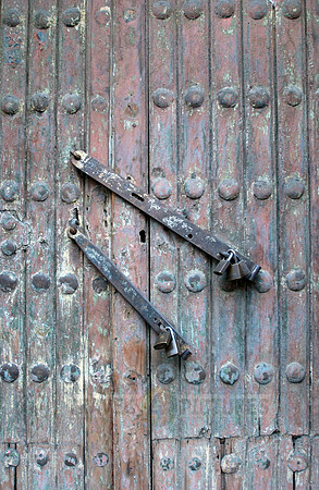 old gate with locks and bolts