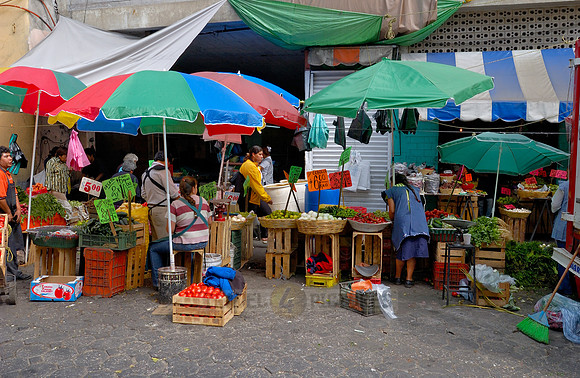 market stall with vegetables