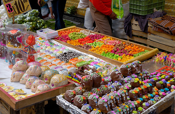 market stall with sweets