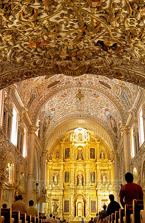 well-known entrance vault (below the organ gallery) with the branched family tree of St. Domingo de Guzman