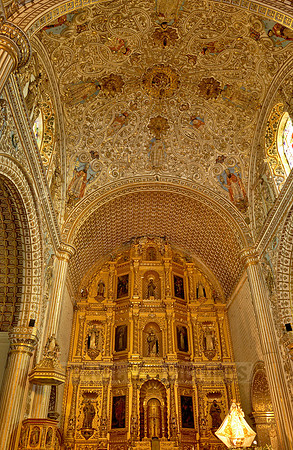 gold and stucco, high altar and ceiling richly decorated with gold